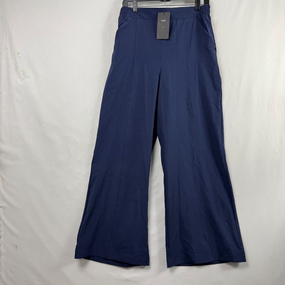 Fabletics Downtown Wide Leg Pants Womens Medium High Waist Navy Blue - Picture 1 of 13